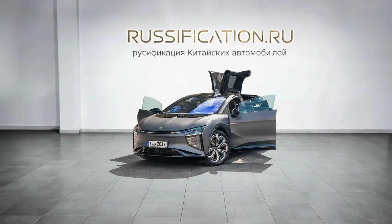 Русификация Hiphi X в Москве - профессиональный перевод интерфейса китайского автомобиля Hiphi на русский язык